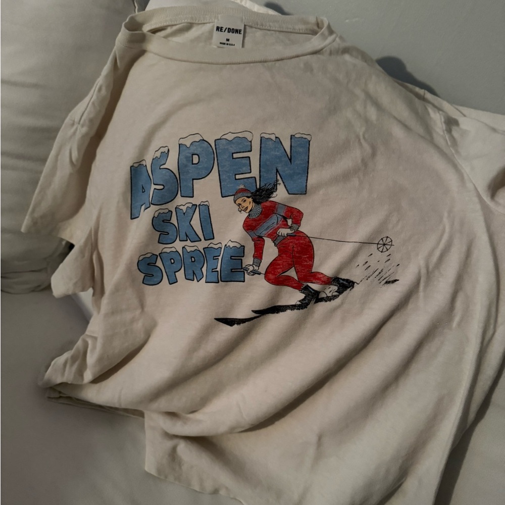 Re/Done White Aspen Ski Spree Tee